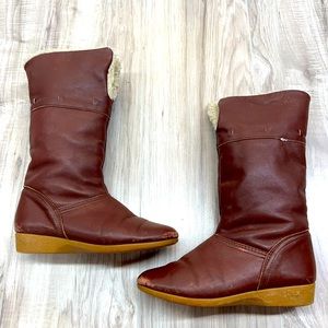 Vintage 80s Dexter Shearling Boots Woman's 5